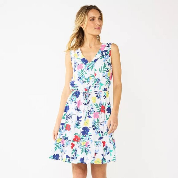 Draper James Dress Women's Large Floral Tie Waist Sundress - Picture 7 of 7